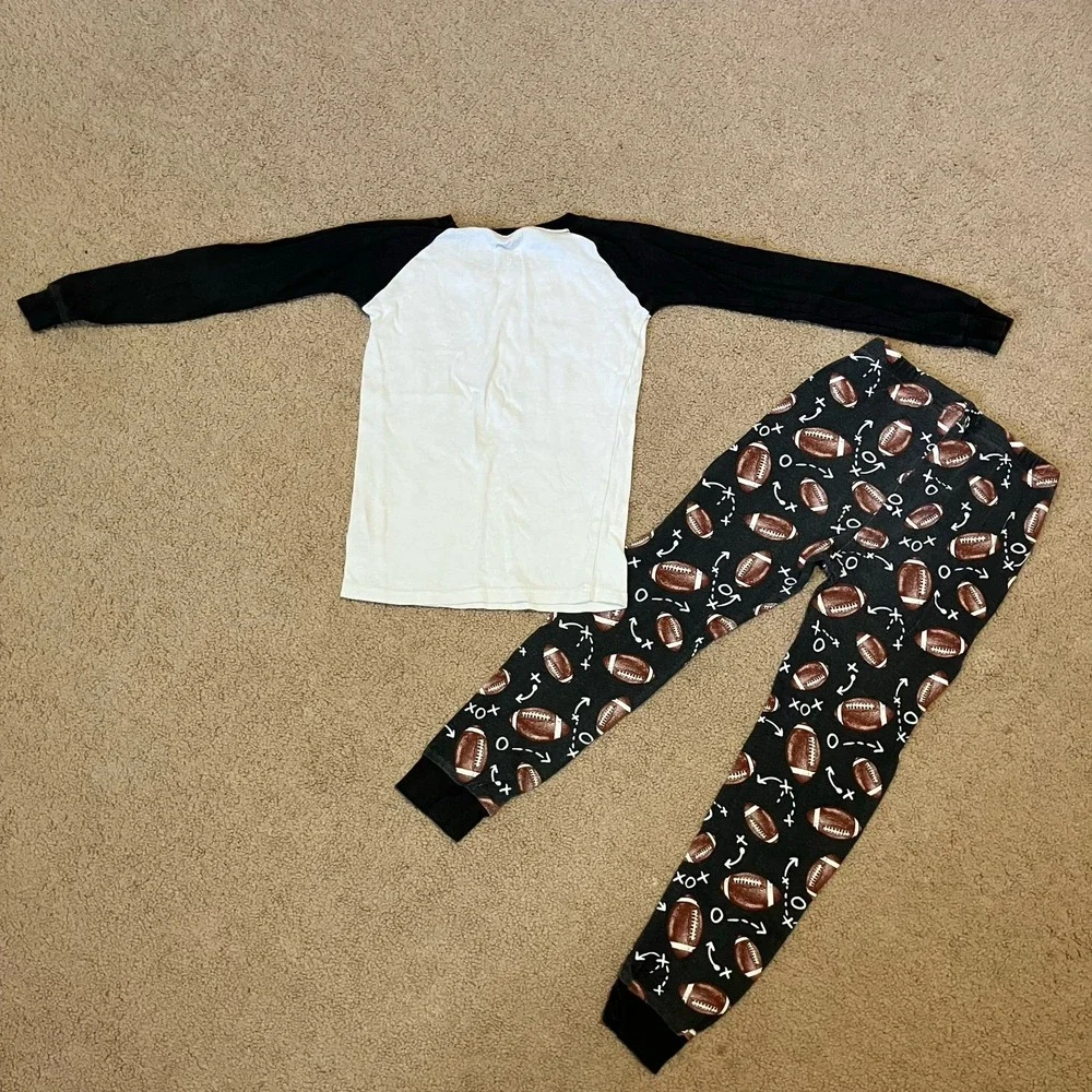 Children's Place Boys 5T Pajama Sets (2) 4 Piece Lot Fall Raccoon & Football